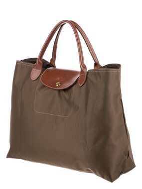 NWOT Longchamp Le Pliage Cabas nylon tote work laptop bag (brown olive green)